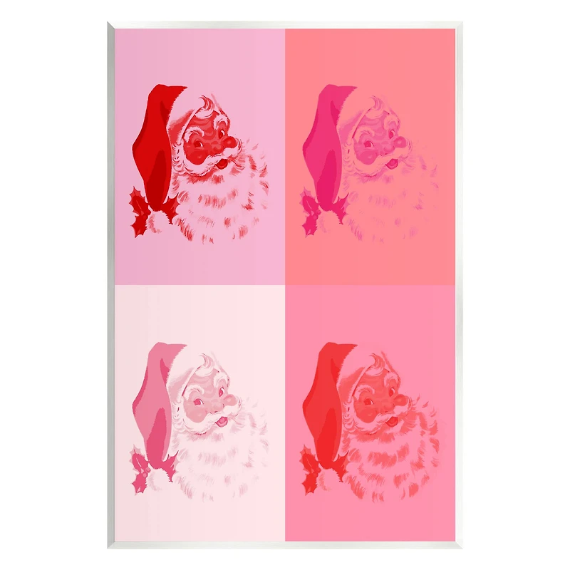 Stupell Industries Pop Style Pink Santa Claus Wall Plaque Art
