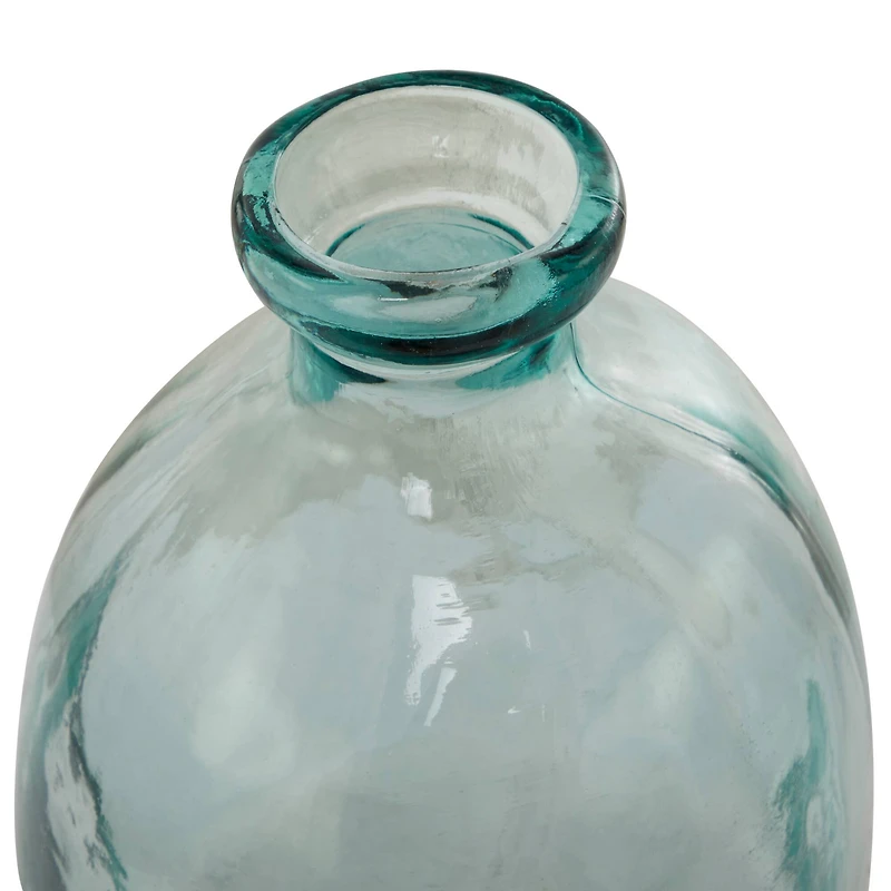 Blue Recycled Glass Handmade Spanish Vase 13" x 13" x 29"