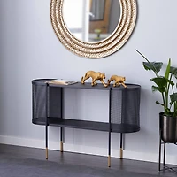 Black Contemporary Metal Console Table, 32" x 47"