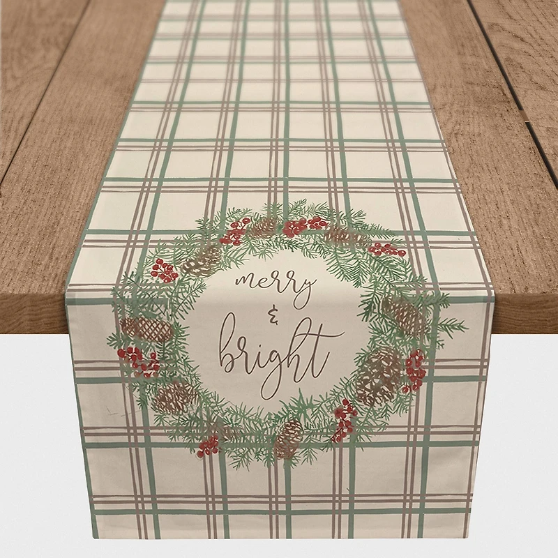 90" Merry & Bright Plaid Cotton Twill Runner