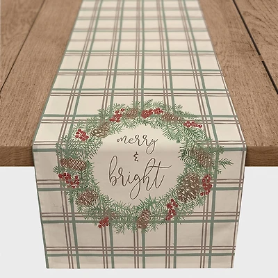 90" Merry & Bright Plaid Cotton Twill Runner