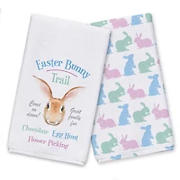 Easter Bunny Trail Tea Towel - Set of 2