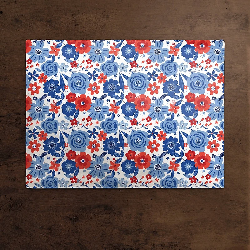 Red White & Blue Florals Cotton Twill Placemat