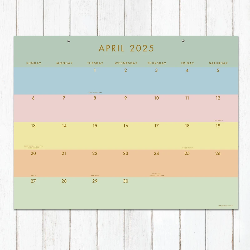 TF Publishing 2025 Super Stripe Monthly Blotter Desk Pad Calendar