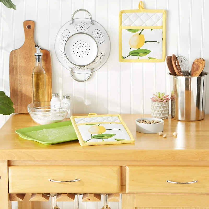 Lemon Bliss Print Potholder Set