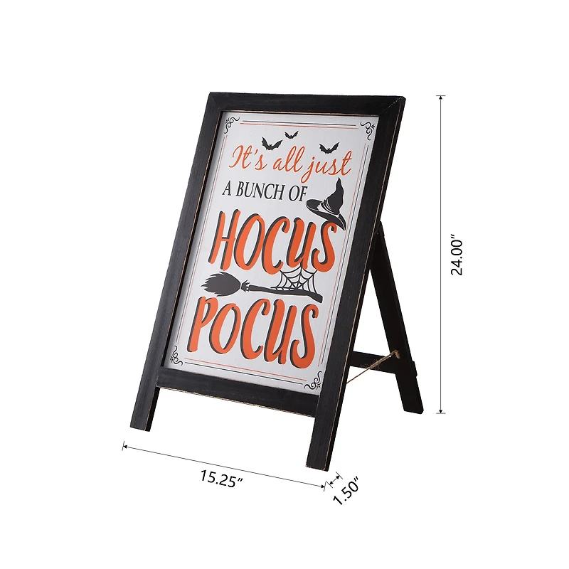 Glitzhome® Halloween Wooden Standing Easel Sign Décor