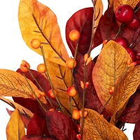 24" Berries with Leaves Artificial Fall Harvest Twig Wreath