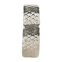 10" Silver Aluminum Heart Slanted Sculpture