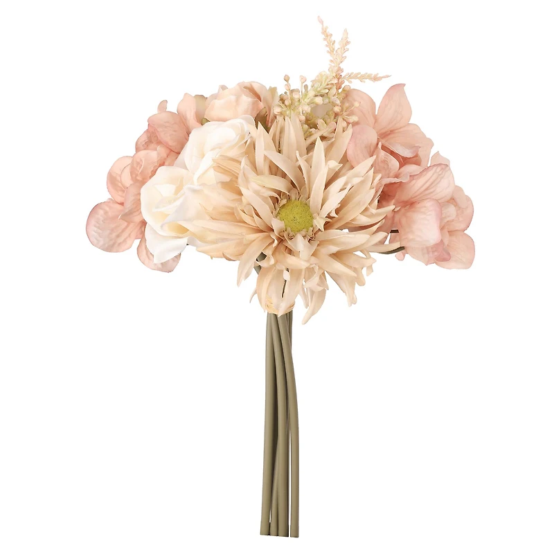 11" Pink & Cream Rose & Hydrangea Bouquet by Ashland®