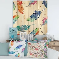 Designart - Ethnic Blue Feathers