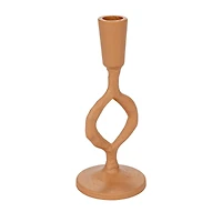 Hello Honey® 7.5" Small Tan Decorative Cast Metal Taper Candle Holder