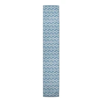 90" Blue Tribal Pattern Cotton Twill Runner
