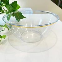 Gold Rim Plastic Party Bowl by Celebrate It