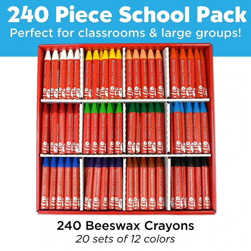 Faber-Castell® 240-Piece Jumbo Beeswax Crayons School Pack