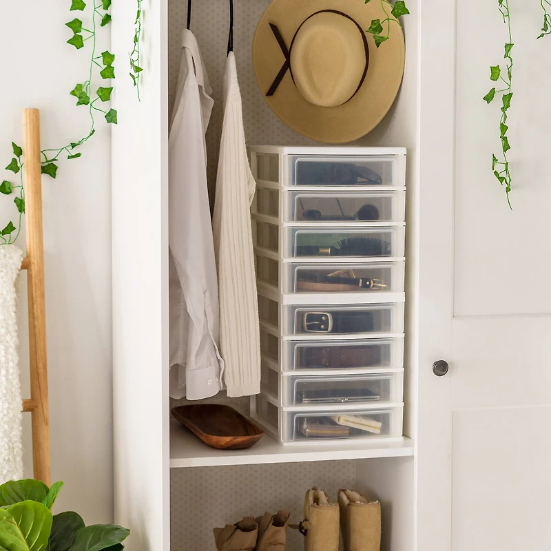 IRIS White 4-Drawer Desktop Plastic Drawer Organizer