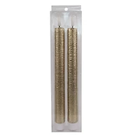 10.5" Gold Birch LED Wax Taper Candles, 2ct. by Ashland®