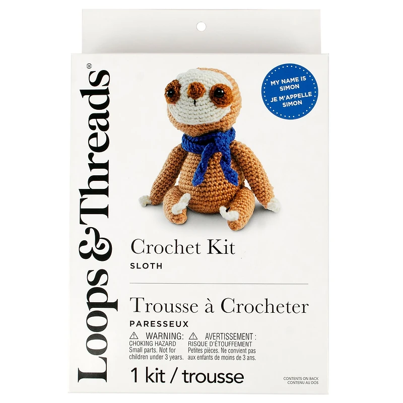 Intermediate Sloth Amigurumi Crochet Kit by Loops & Threads®