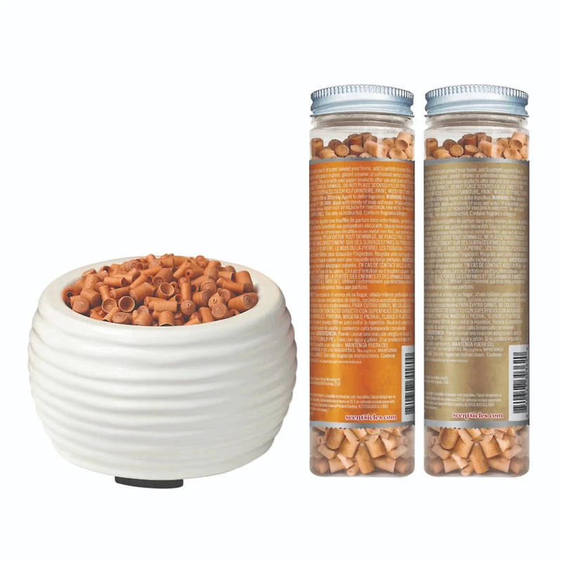 Scentsicles White Warmer with Scentfetti Spiced Pine Cones and Vanilla & Spice 3 pack