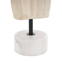 14" Cream Paper Mache Figurine Sculpture with Mable Base