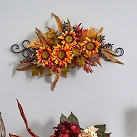 27" Sunflower Swag with Metal Frame