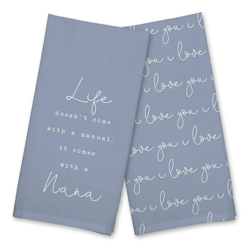 Life Comes with a Nana Cotton Twill Tea Towel Set