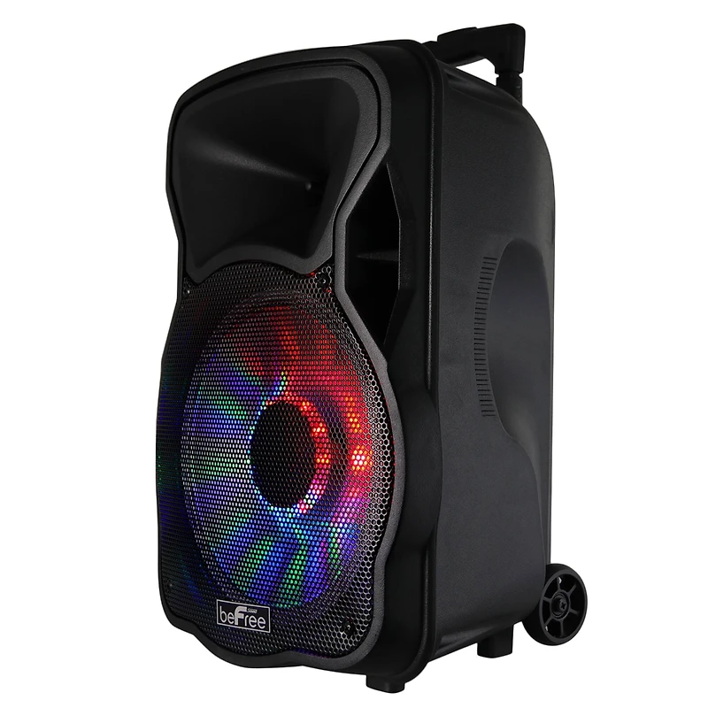 beFree Sound 12" 2500 Watt Bluetooth Rechargeable Portable Party PA Speaker With Illuminating Lights