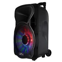 beFree Sound 12" 2500 Watt Bluetooth Rechargeable Portable Party PA Speaker With Illuminating Lights