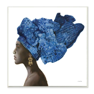 Stupell Industries Strong Female Portrait Patterned Head Wrap Wall Plaque