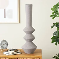 30" Dark Gray Metal Art Deco Style Vase