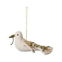 Hello Honey® 6" Embroidered Dove Wool Felt Ornament