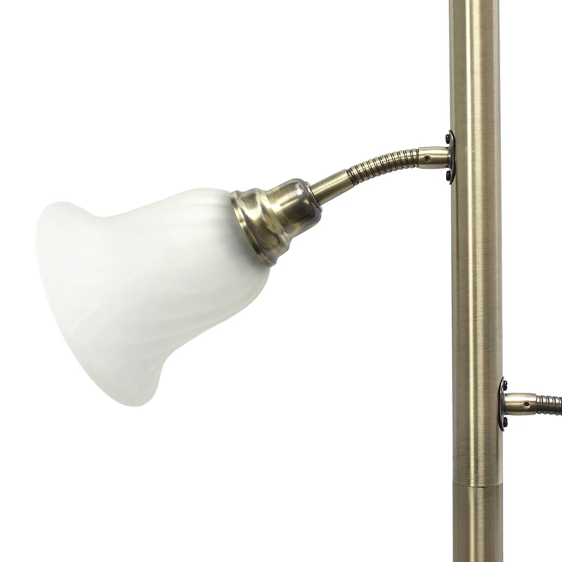 Lalia Home Torchiere Floor Lamp with 2 Reading Lights