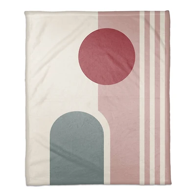Circle Arch Colorful 50" x 60" Coral Fleece Blanket
