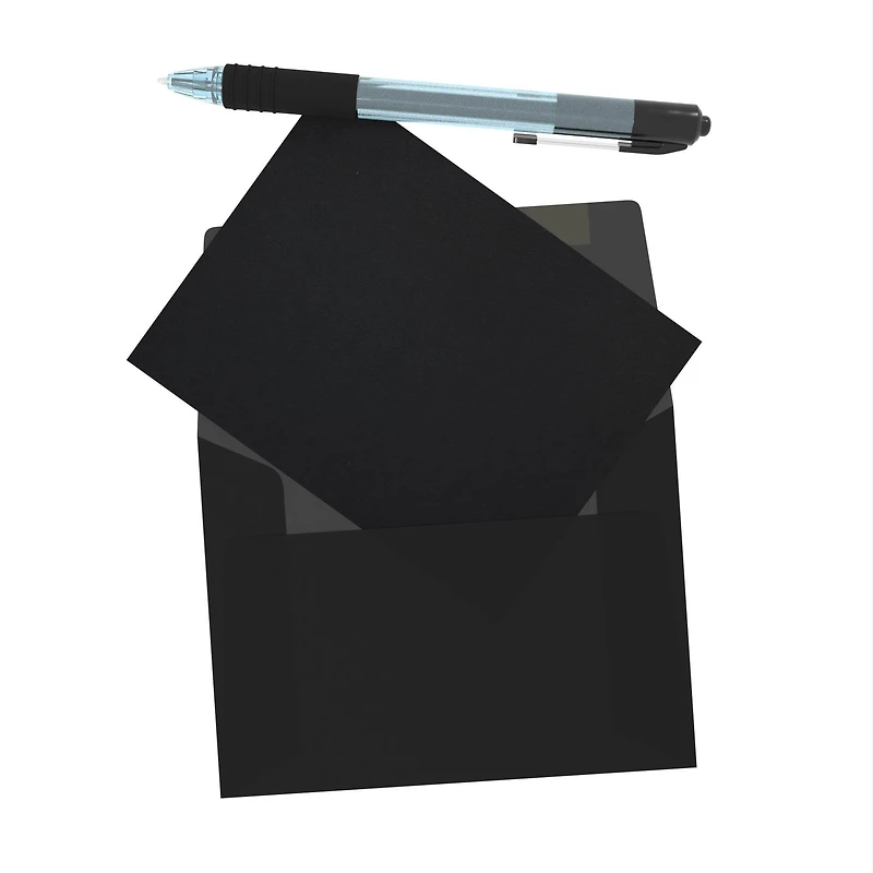 PA Paper™ Accents 4.25" x 5.5" Black Cards & Envelopes, 25ct.