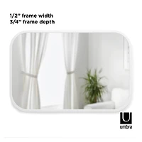 Umbra 36" White Hub Rectangular Mirror