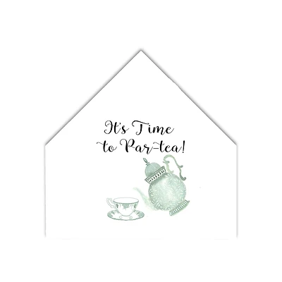Time To Partea 12" x 12" House Shaped Canvas