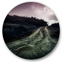 Designart - Muddy Road Under Full Moon