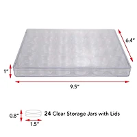 The Beadsmith® 9.5'' x 6.5'' x 1'' Clear Storage Box with Jars