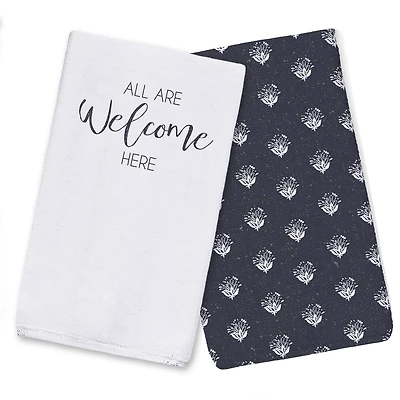 All Are Welcome 16" x 25" Tea Towel Set of 2