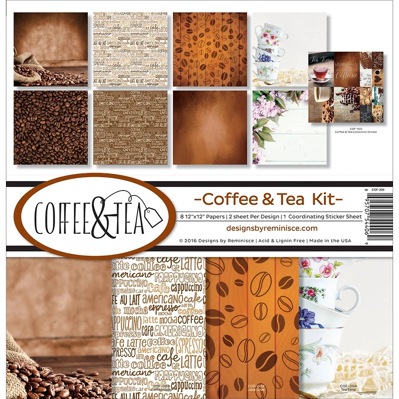 Reminisce Collection Kit 12"X12"-Coffee & Tea