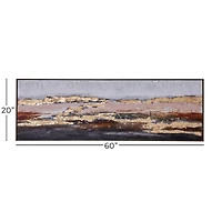 Gold Contemporary Abstract Canvas Wall Art, 20" x 59"