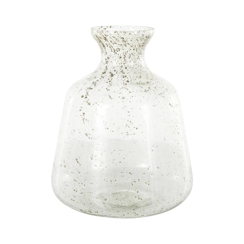 16.5" Clear Speckled Glass Vase