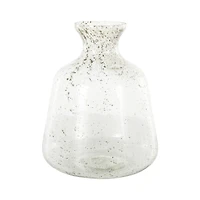 16.5" Clear Speckled Glass Vase