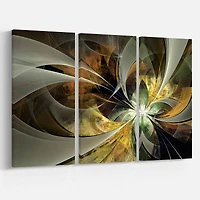 Designart - Symmetrical Gold Fractal Flower