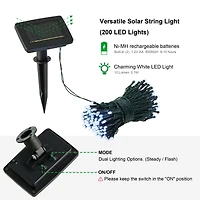 Glitzhome® 72ft. 200ct. LED Solar String Light with 200 LED Lights, 2ct.