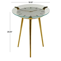 White Aluminum Glam Accent Table, 19" x 20" x 23"
