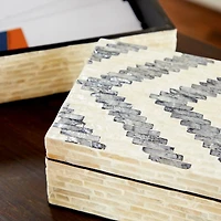 Cream Chevron Wood Modern Box Set