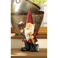 15" Welcome Gnome Solar Garden Statue