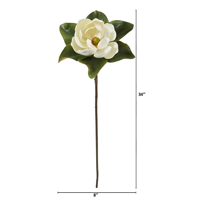 White Magnolia Flower Stems, 3ct.