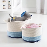 Honey Can Do Blue Ombré Nesting Cotton Rope Storage Basket Set