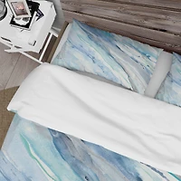 Designart Blue Silver Spring II Farmhouse Duvet Cover Set